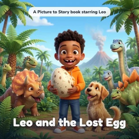 Cover of “Leo and the Lost Egg”, a personalised picture book starring Leo